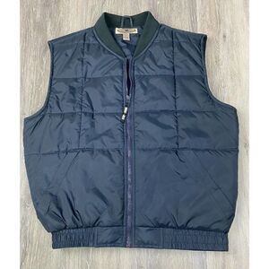 Moose Creek‎ Vest Mens Medium Navy Workwear Insulated Quilted Vest Farm Truck